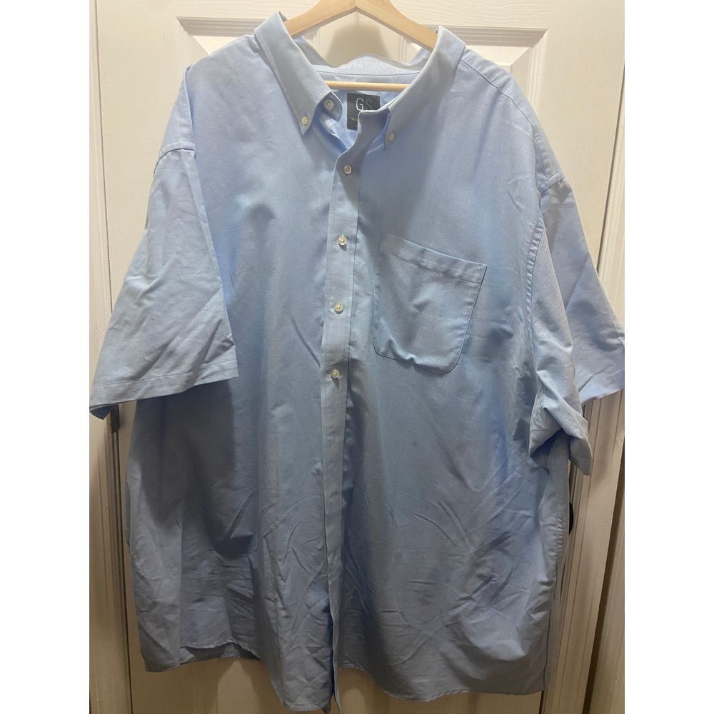 Mens Big and Tall Classic Fit Blue button down, 22-Big